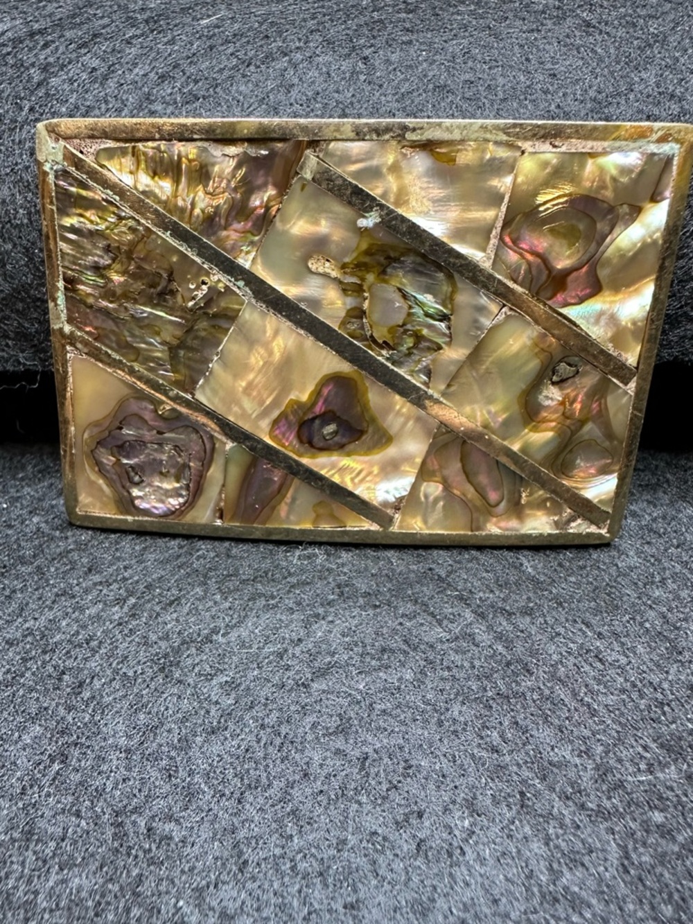 Vintage Abalone Shell Belt Buckle